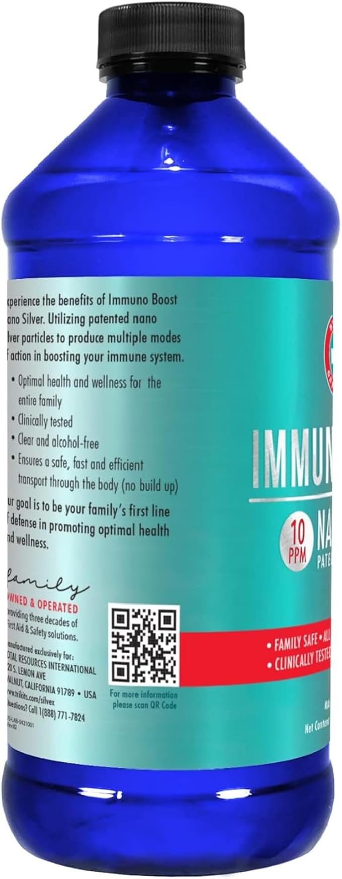 Be Smart Get Prepared Nano Silver Immuno Boost - 16 oz - Daily Immune Supplement for Family - Gluten Free, Vegetarian - Made in USA (Pack of 2)