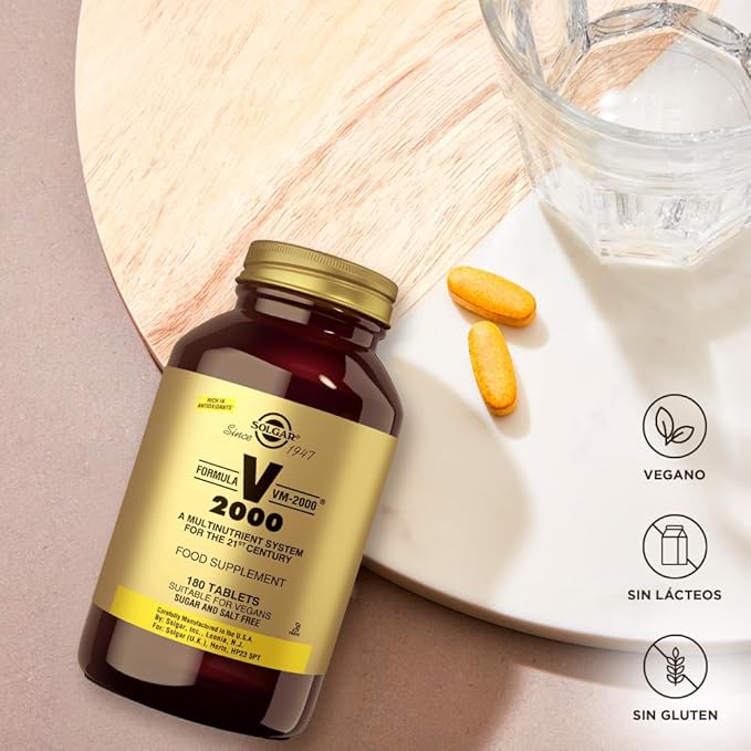 Solgar Formula VM-2000 (Multinutrient System), 180 Tablets - Premium Quality Multiple - Contains Zinc - Supports A Healthy Immune System - Vegan, Dairy Free, Kosher - 90 Servings