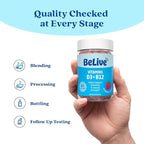BeLive Vitamin D3 Gummies with B12 Vitamins - 60 Ct I Immune Support Gummies with Vegan Vitamin B12 & D3, Provides Enhanced Bone & Muscle Strength, Hearth Health and Energy - Strawberry Flavor