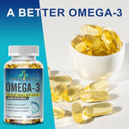 Triple Strength Premium Fish Oil, Omega-3 2160mg, EPA 1296mg + DHA 864mg, Natural Supplement for Healthy Heart & Brain Support, 2 Month Supply, 120 Softgels