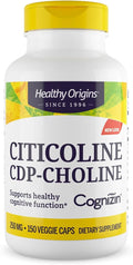 Healthy Origins Cognizin (Citicoline), 250 mg - Brain Supplement for Memory with Citicoline CDP Choline - Non-GMO, Vegan & Gluten-Free Supplement - 150 Veggie Capsules