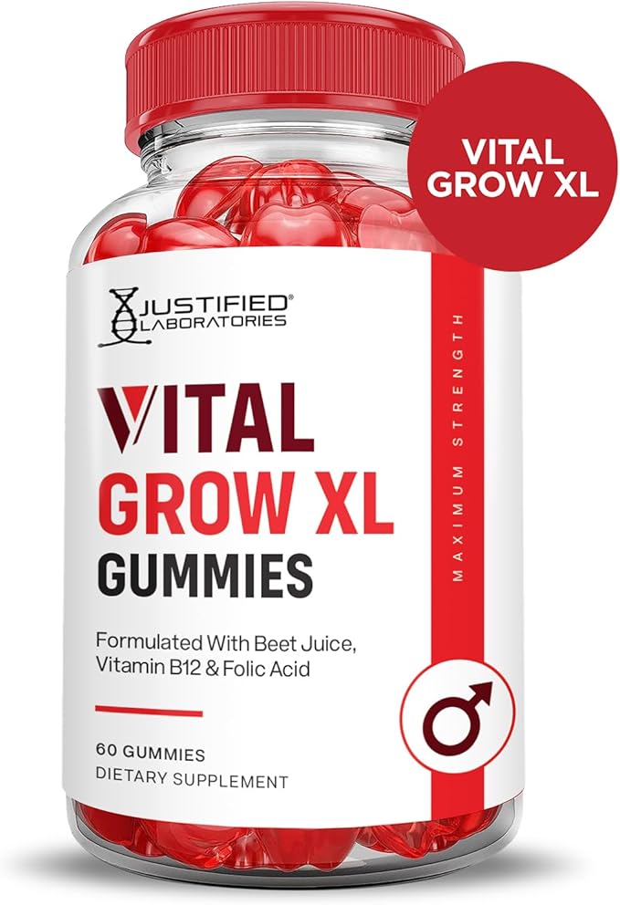 (5 Pack) Vital Grow XL Performance Gummies 1000MG Advanced Formula Formulated with ACV Pomegranate Beet Juice Powder B12 Vegan Non GMO 300 Gummys