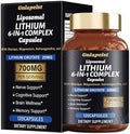 Lisopomal Lithium Orotate Complex Capsules, Lithium Orotate 20 mg, Magnesium Glycinate & Ashwagandha, Brain Health Supplements for Cognitive, Mood & Memory – Non-GMO, 120 Vegan Capsules