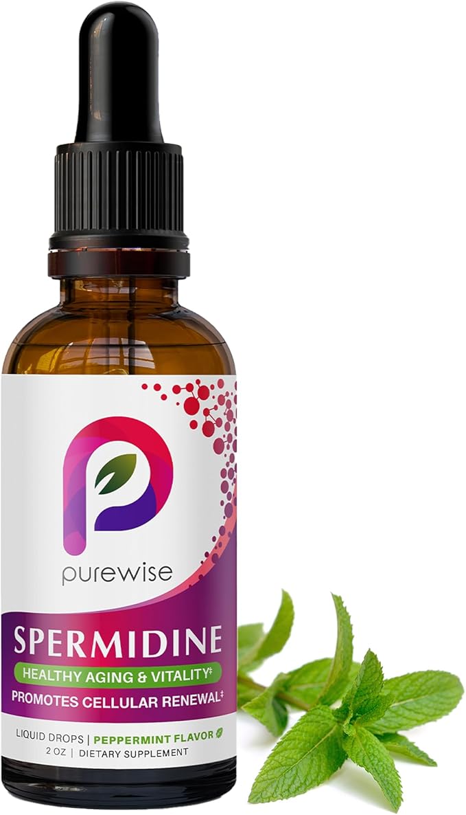 Spermidine Liquid Drops — Cellular Renewal & Healthy Aging Support, High-Potency 40 mg, Organic Peppermint Flavor, Bioavailable Polyamine Supplement — 2 fl oz
