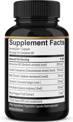 (2 Packs) Berberine Supplement Plus Ceylon Cinnamon, Turmeric - 120 Capsules - Supports Immune Function - Berberine HCl Supplement Pills - 4 Months Supply