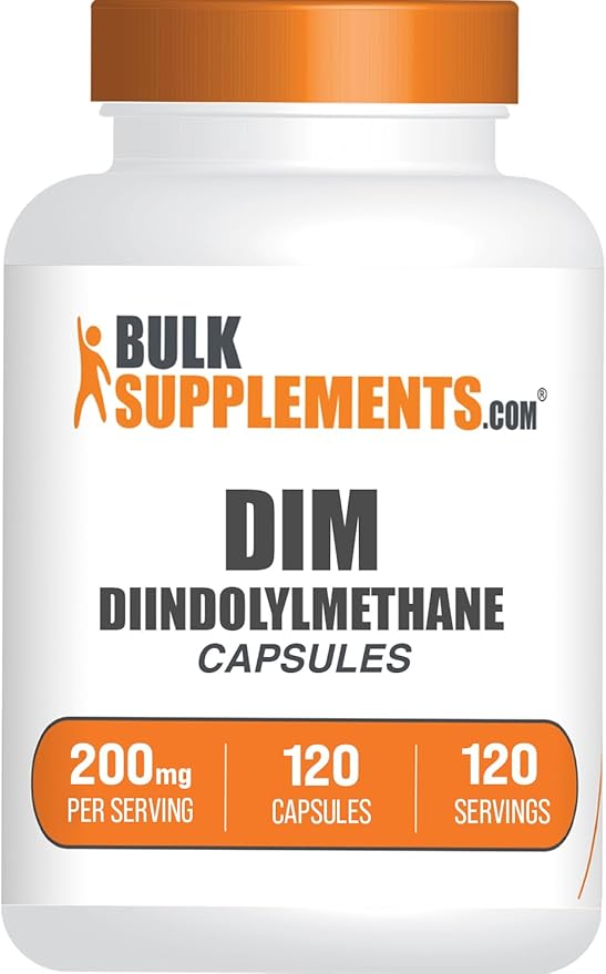 BulkSupplements.com DIM Capsules - Diindolylmethane Capsules for Men & Women, DIM 200mg, Gluten Free, 1 Capsule per Serving, 120 Count (Pack of 1)