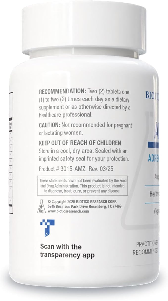 Biotics Research ADHS Adrenal Support, Supports Normal Cortisol Levels, Antioxidant Support, More Energy, Healthy Response, 120 Tabets
