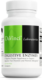 DAVINCI Labs Digestive Enzymes Dietary Supplement Supports Digestive Tract Function & Nutrient Absorption - with Calcium, Pepsin, Bromelain, Papain, Pancreatin and More - Gluten-Free - 90 Tablets