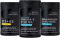 Sports Research® Multivitamin Pack - Alaskan Omega-3 Fish Oil 1250mg, Vitamin D3 5000iu + K2 100mcg, and Chelated Magnesium Glycinate 160mg - Vegan Certified · Non-GMO · Gluten & Soy Free