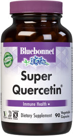 Bluebonnet BB-553 Nutrition Super Quercetin Vegetable Capsules, Vitamin C Formula, Best for Seasonal & Immune Support, Non GMO, Gluten Free, Soy Free, Milk Free, Kosher, White, 90 Count (Pack of 1)