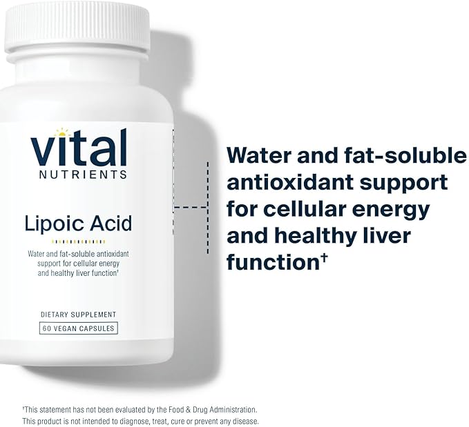Vital Nutrients Lipoic Acid - 300mg Alpha-Lipoic Acid Antioxidant - ALA Supplement for Healthy Metabolism and Energy - Gluten, Dairy, Soy Free - Non-GMO - 60 Capsules