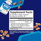 Magnesium Complex Supplement - 1000mg with 7 Magnesium Forms Including Glycinate, Citrate, Malate, Taurate & Orotate - Supports Relaxation, Muscle Function & Bone Strength - 90 Capsules