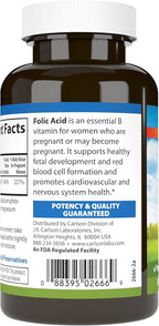 Carlson - Folic Acid, 800 mcg, Provides Important Prenatal Support, 1000 tablets