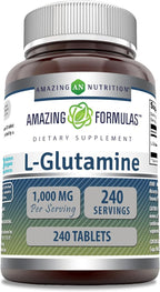 Amazing Formulas L-Glutamine Supplement | 1000 Mg Per Serving | 240 Tablets | Non-GMO | Gluten Free | Made in USA