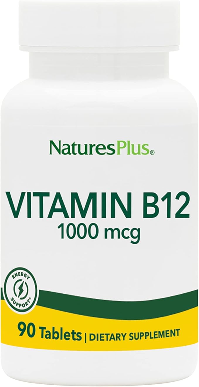 NaturesPlus Vitamin B12 1000 mcg - 90 Tablets - Energy & Immune Health Support - Gluten Free, Vegetarian - 90 Servings