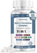Zinc L Carnosine Complex 85mg, 11-in-1 Digestive & Gut Health Support Supplement, with Soothing Herbal Extract Blend, L-Glutamine & Mastic Gum, 100 Capsules, Non-GMO, Vegan