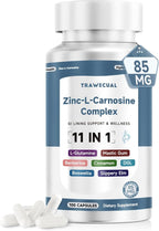 Zinc L Carnosine Complex 85mg, 11-in-1 Digestive & Gut Health Support Supplement, with Soothing Herbal Extract Blend, L-Glutamine & Mastic Gum, 100 Capsules, Non-GMO, Vegan