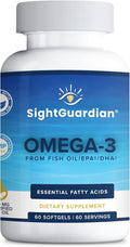 Sight Guardian Omega-3 with EPA, DHA, 100mg Fish Oil per Serving, Dietary Vitamin Supplement to Support Cardiovascular, Daily Health, Heart, Skin, Joints, and Brain