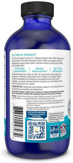 Nordic Naturals Ultimate Omega Liquid, Lemon Flavor - 8 oz - 2840 mg Omega-3 - High-Potency Fish Oil Supplement with EPA & DHA - Promotes Brain & Heart Health - Non-GMO - 48 Servings