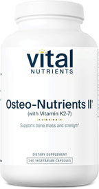 Vital Nutrients Osteo-Nutrients II - Vitamin K2 + D3, Calcium, Boron, and Magnesium for Bone Strength* - Healthy Heart Support - Vegetarian Supplement - Gluten, Dairy, Soy Free - 240 Capsules