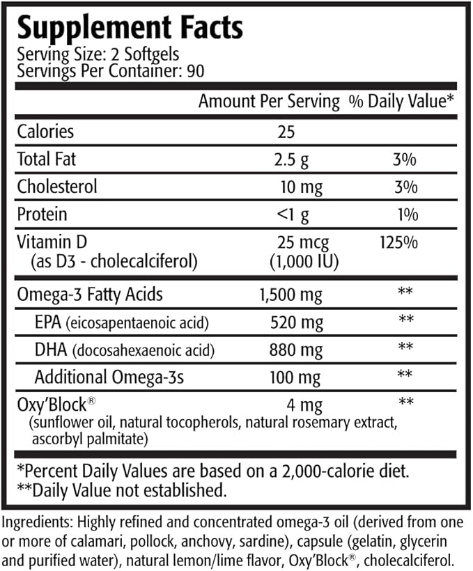 Res-Q 1250+ Omega-3 & Vitamin D3 Fish Oil Capsules 3-Pack