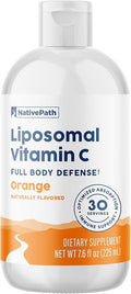NativePath Liposomal Vitamin C 500mg with Amla Extract - High Absorption Immune Support Supplement - Orange Flavor, 30 Servings