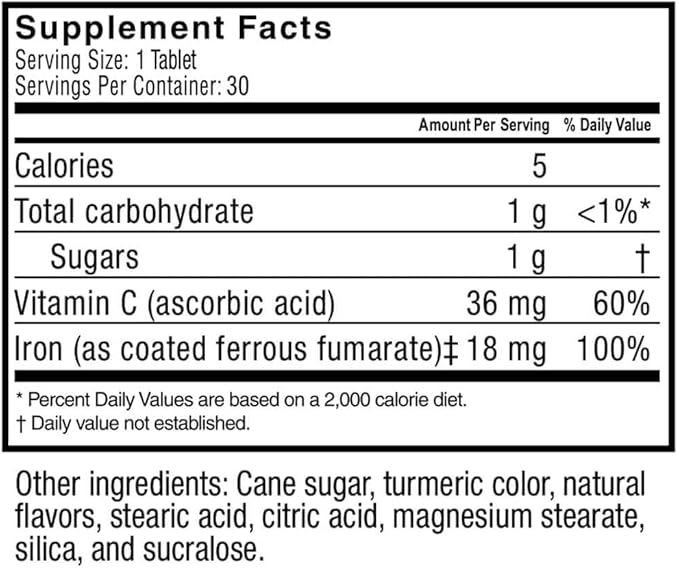 Celebrate Vitamins Iron Supplement with Vitamin C - 18mg Iron, 36mg Vitamin C, Bariatric Vitamins for WLS Patients, Vertical Sleeve & Gastric Bypass Surgery – Tangerine, 90 Chewable Tablets