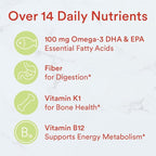 SmartyPants Kids Multivitamin Gummies and Fiber Supplement: Vitamin D3, C, Vitamin B12, B6, A, Zinc, Biotin, Inositol, Fiber Gummies, Three Fruit Flavors, 120 Count (30 Day Supply)