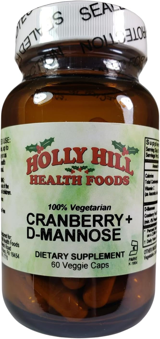 Holly Hill Health Foods Cranberry + D-Mannose, 60 Vegetable Capsules