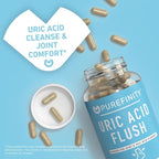 PUREFINITY Uric Acid Flush & Cleanse Capsules – Daily Joint Support for Adults with Tart Cherry Extract, Turmeric, Celery Seed, Chanca Piedra, and Bromelain (30 Count)