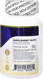 Fast Acting Sleep Aid 12 in1 Supplement for Adults with Meatonin,Reishi Mushroom,Ginsenosides,Extract of St.John's Wort ,Jujube Seed,Hops Flower,Non-Habit Formula for Relaxation, 60 Capsules