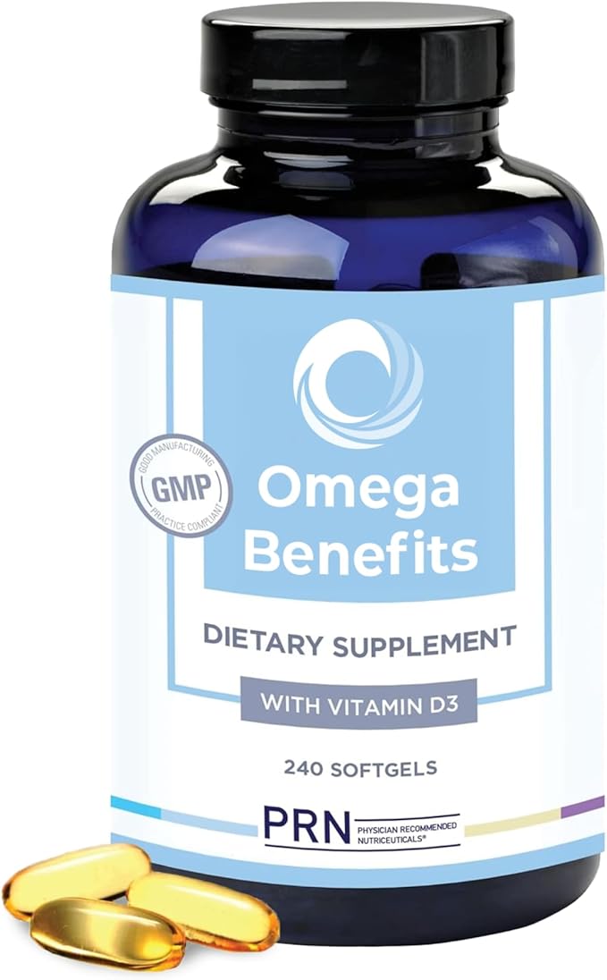 PRN Omega 3 Supplement - 240 Softgels, 60-Day Supply - Fish Oil Omega 3 Supplements with 1680 mg EPA & 560 mg DHA - rTG Omega-3 + Vitamin D for Skin, Joint, Brain, Eye & Heart Health