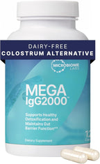 Microbiome Labs Mega IgG2000 Capsules - Dairy Free Bovine Colostrum Supplement Alternative - Immunoglobulin Supplement from Bovine Serum to Support Digestive Health (120 Capsules)