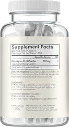 Quick Absorption CoQ10 200mg - Coenzyme Q10 200mg Potent Antioxidant for Heart Energy and Aging Support - High Stability CoQ10 Ubiquinone Capsules - Made in a cGMP US Lab (200 Servings)
