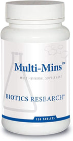 Biotics Research Multi-Mins (Potent Mineral Combination) Bioavailable Multi Mineral Supplement with Mineral Chelates and Whole Food Trace Minerals. Magnesium, Chromium, Iodine (120 Tablets)