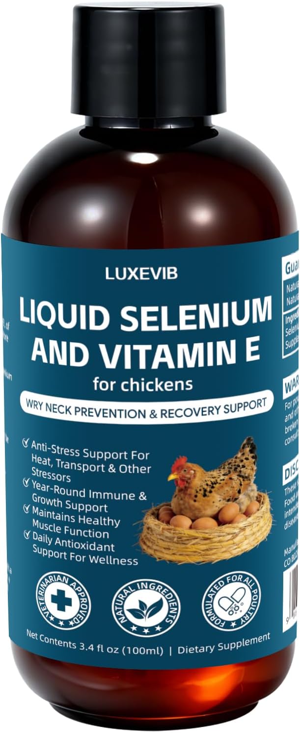 E+S Poultry Vitality Formula | Selenium for Chickens and All Poultry | Nutrient Support Liquid for Energy Balance and Mobility | Feed Mix Additive for Healthy Growth,3.4 fl oz