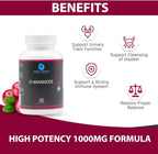 D-Mannose with Cranberry, Dandelion & Hibiscus Extract - Aids in Bladder, Urinary Tract Support, Flush Impurities - Ultra Absorption Gluten Free & Non GMO | 60 Capsules