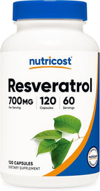 Nutricost Resveratrol 700mg; 120 Vegetable Capsules - 50% Trans-Resveratrol (2 Bottles)