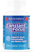 -- Brain Booster - Natural Herbal Brain Health Supplement for All Day Focus - Memory - Concentration - Alertness & Mental Clarity - 60 Tabs