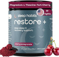 SleepHabits Restore | 30 Nights Magnesium Glycinate Powder Natural Sleep Aid with L-Theanine, Tart Cherry, Beet Root, | Calm Melatonin-Free Deep Sleep Supplement Drink for Recovery & Clear Mornings