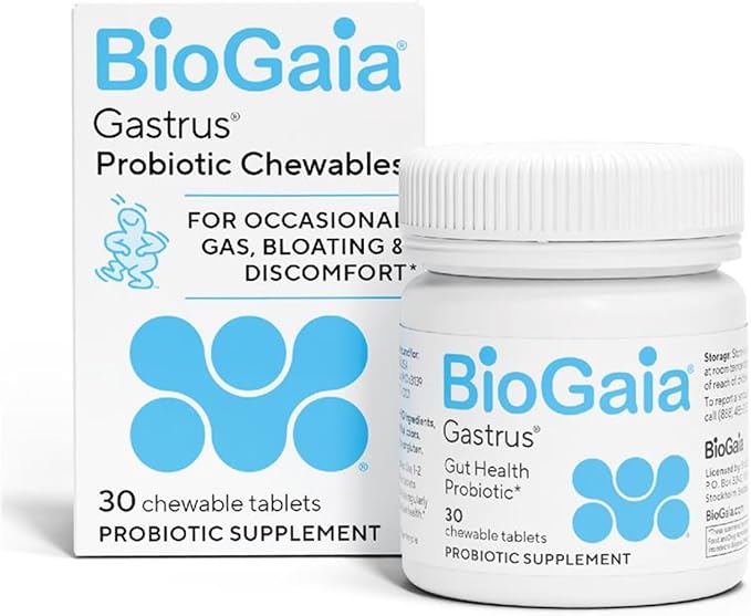 BioGaia Gastrus Gut Health Probiotic | Eases Abdominal Discomfort, Gas & Bloating | Promotes Regularity & a Healthy Gut | Contributes to a Balanced Microbiome | Backed by 30 Years of Research