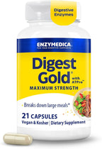 Enzymedica Digest Gold + ATPro, Maximum Strength Enzyme Formula, Fast-Acting, Helps Digest Large Meals, Prevents Bloating and Gas, 21 Capsules