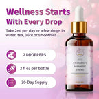 Cranberry & D-Mannose Drops for Women - Urinary* Tract Support - Liquid Herbal Tincture Supplement - Sugar-Free, Fast Absorption, 2 fl oz
