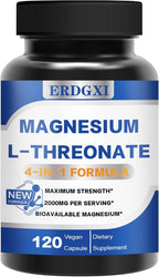 Magnesium L-threonate Supplement 2000mg,Magnesium Threonate with Vitamin C & Vitamin D3,High-Absorption,Max Potency,Support Clarity,Zzz &Immune,Non-GMO & Gluten Free,120 Capsules (Pack of 1)