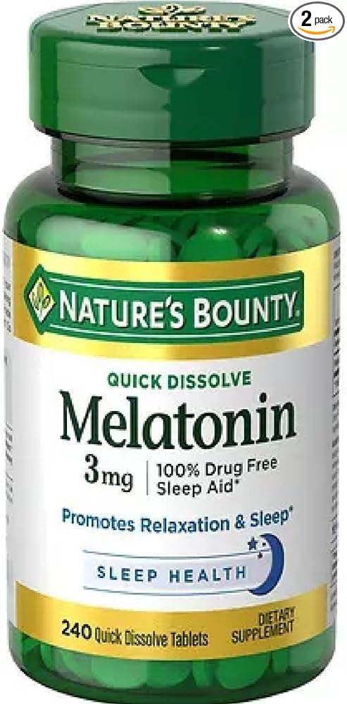 Nature's Bounty Melatonin 3 mg Tablets 120 Tablets (Pack of 2)