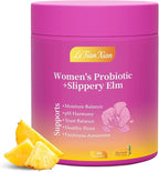 Her Juicy Feminine Probiotics Gummies for Women with Slippery Elm, Prebiotics & Lactobacillus - for pH Balance & Digestive Health, Tropical Pineapple Flavor, 60 Count