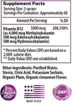 Ideal Infusion B-Bomb Triple B12 Vitamin Liquid Spray: Methylcobalamin, Adenosylcobalamin, Hydroxocobalamin - Nerve Health and Energy Booster- 5000 mcg, Keto, Sugar Free (Organic CinnaPlum)