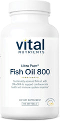 Vital Nutrients Ultra Pure® Fish Oil 800 - Supports Heart, Brain, & Immune Health* - Sustainably Sourced High EPA & DHA Omega-3 Fatty Acid - Lemon Flavor - Gluten, Dairy, Soy Free - 90 Softgels
