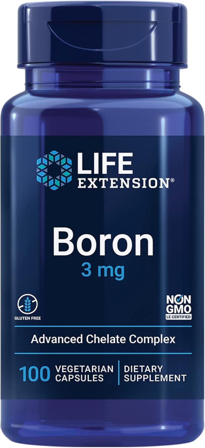 Life Extension Super K Vitamin K1, K2 MK-7, MK-4, Vitamin C, Bone/Heart Health, 3-Month Supply and Boron 3 Mg 100 Vegetarian Capsules