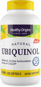 Healthy Origins Ubiquinol (Active Form of CoQ10), 50 mg - Ubiquinol Supplements for Heart Health & Antioxidant Support - Gluten-Free & Non-GMO Supplement - 150 Softgels